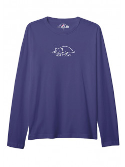 BAYAN BİSİKLET YAKA NOT TODAY BASKILI SAKS MAVİ SWEAT SHIRT
