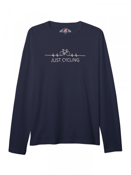 ÜNİSEKS BİSİKLET YAKA JUST CYCLING NAKIŞLI LACİVERT SWEAT SHIRT