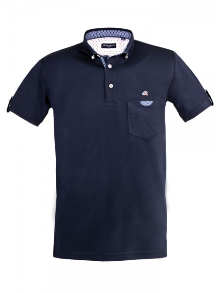 Polo yaka kısa cepli kol apoletli t-shirt