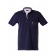 Polo yaka, yakası nakışlı kısa kol t-shirt