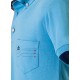 Polo yaka, yakası nakışlı kısa kol t-shirt
