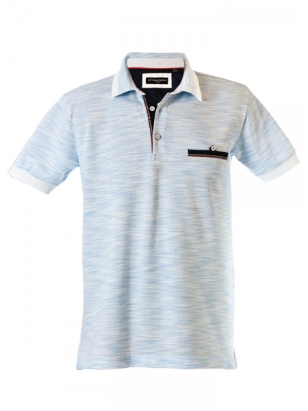 Polo yaka, iki renkli özel pike cepli t-shirt