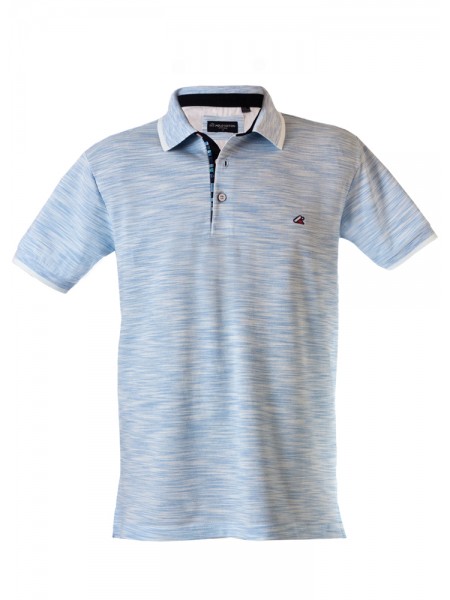 Polo yaka, iki renkli özel pike nakışlı t-shirt