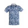 Polo yaka, palmiye desenli t-shirt