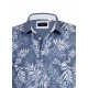 Polo yaka, palmiye desenli t-shirt