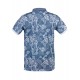 Polo yaka, palmiye desenli t-shirt