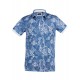Polo yaka, palmiye desenli t-shirt
