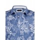 Polo yaka, palmiye desenli t-shirt