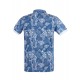Polo yaka, palmiye desenli t-shirt