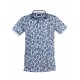 Polo yaka, yaprak desenli t-shirt