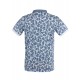 Polo yaka, yaprak desenli t-shirt