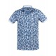 Polo yaka, yaprak desenli t-shirt