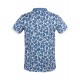 Polo yaka, yaprak desenli t-shirt