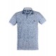 Polo yaka, geometrik desenli t-shirt