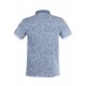 Polo yaka, geometrik desenli t-shirt