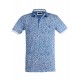 Polo yaka, geometrik desenli t-shirt