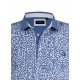 Polo yaka, geometrik desenli t-shirt