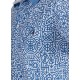 Polo yaka, geometrik desenli t-shirt