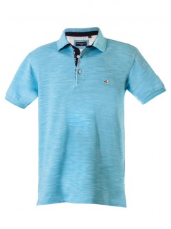 Polo yaka, iki renkli özel pike nakışlı t-shirt
