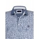Polo yaka, geometrik desenli t-shirt