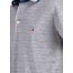 Polo yaka, renkli özel iplikten örme t-shirt