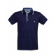 Polo yaka, renkli özel iplikten örme t-shirt