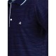 Polo yaka, renkli özel iplikten örme t-shirt