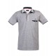 Polo yaka, renkli özel iplikten örme, cepli t-shirt