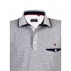 Polo yaka, renkli özel iplikten örme, cepli t-shirt