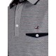 Polo yaka, renkli özel iplikten örme, cepli t-shirt