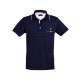 Polo yaka, renkli özel iplikten örme, cepli t-shirt