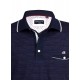 Polo yaka, renkli özel iplikten örme, cepli t-shirt