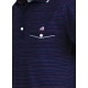 Polo yaka, renkli özel iplikten örme, cepli t-shirt