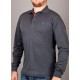 Polo yaka, uzun kol pamuk sweat-shirt