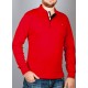 Polo yaka, uzun kol pamuk sweat-shirt