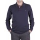 Polo yaka, uzun kol pamuk sweat-shirt