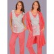Sabahlıklı kısa kol puantiye desenli bayan pijama takım