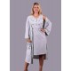 Sabahlıklı, kolsuz çiçek nakışlı 2 parça pijama takım