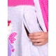 Sabahlıklı, kısa kollu puantiye desenli 2 parça lohusa pijama takım