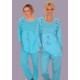 Uzun kollu yandan düğmeli puantiyeli lohusa pijama takım
