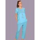 Kısa kollu yandan düğmeli puantiyeli lohusa pijama takım
