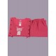 Kısa kollu yandan düğmeli puantiyeli lohusa pijama takım