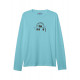 BAYAN BİSİKLET YAKA BASKILI TURKUAZ SWEAT SHIRT