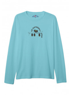 BAYAN BİSİKLET YAKA BASKILI TURKUAZ SWEAT SHIRT