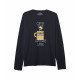 ÜNİSEKS BİSİKLET YAKA BASKILI KOYU LACİVERT SWEAT SHIRT