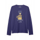 ÜNİSEKS BİSİKLET YAKA BASKILI SAKS MAVİ SWEAT SHIRT