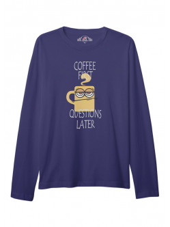 ÜNİSEKS BİSİKLET YAKA BASKILI SAKS MAVİ SWEAT SHIRT