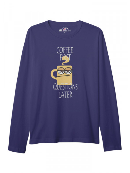 ÜNİSEKS BİSİKLET YAKA BASKILI SAKS MAVİ SWEAT SHIRT