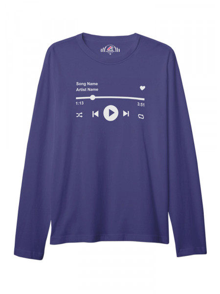 ÜNİSEKS BİSİKLET YAKA BASKILI SAKS MAVİ SWEAT SHIRT