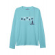 BAYAN BİSİKLET YAKA DREAM BASKILI TURKUAZ SWEAT SHIRT